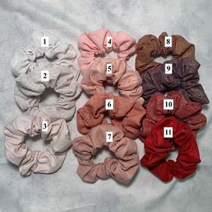 Handmade Scrunchies Hair Accessory Rose Gold Set